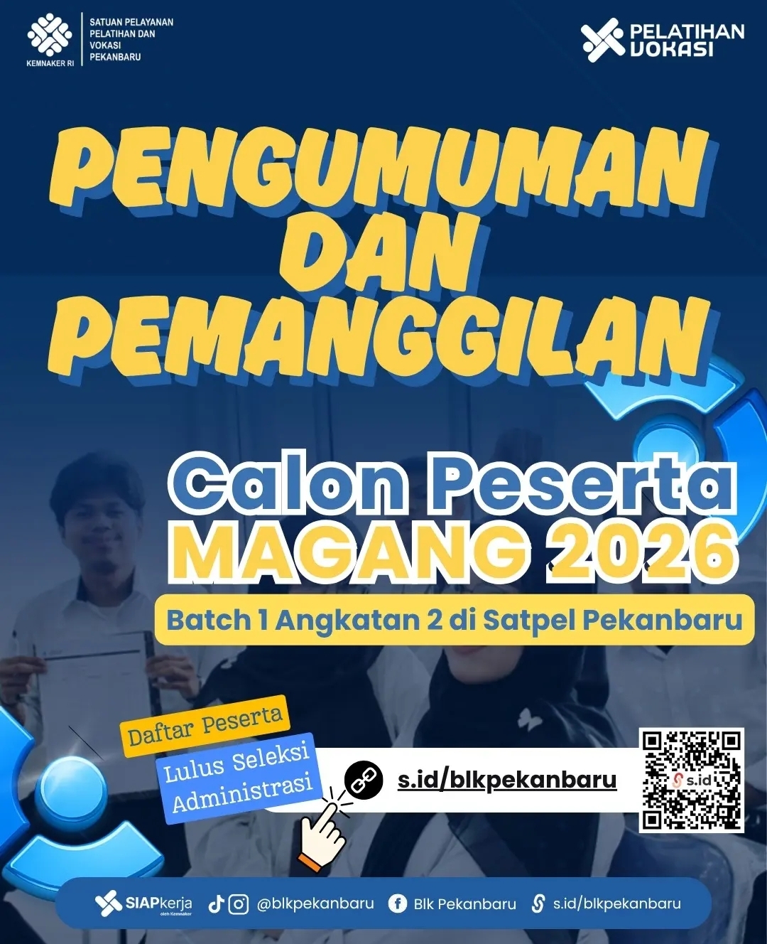 Satpel PVP Pekanbaru Umumkan Hasil Seleksi Administrasi Program Pemagangan Nasional 2026 Batch 1 Angkatan 2